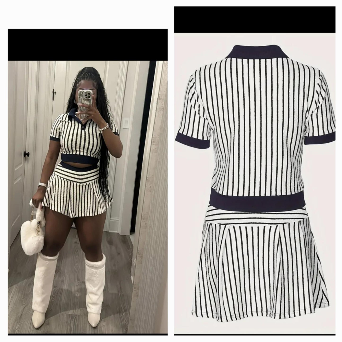 Stripe Skirt Set