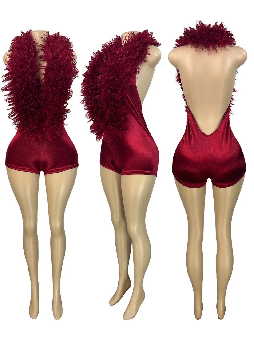 Fur Collar Romper