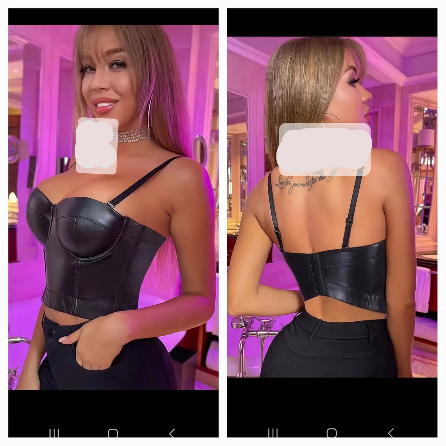 Faux Leather Corset