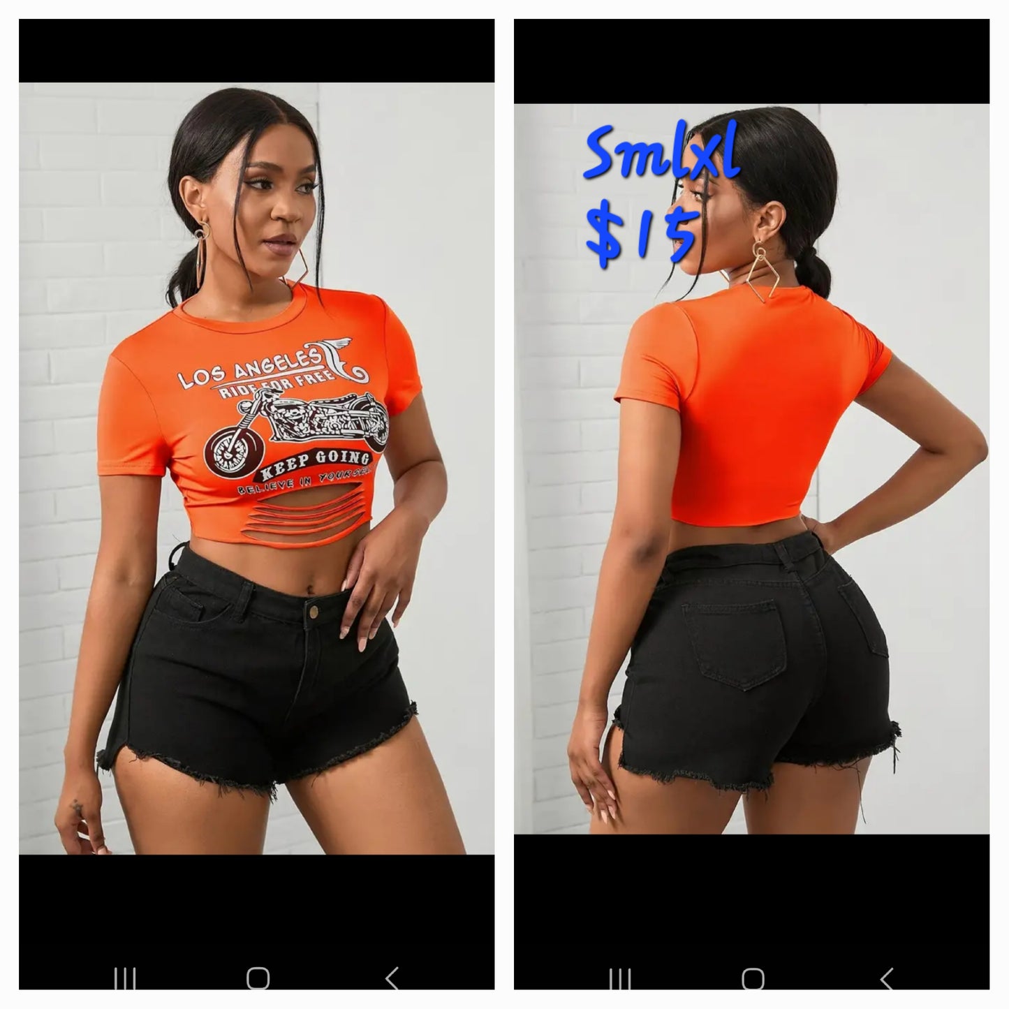 Motocycle Graphic Ripped Tee