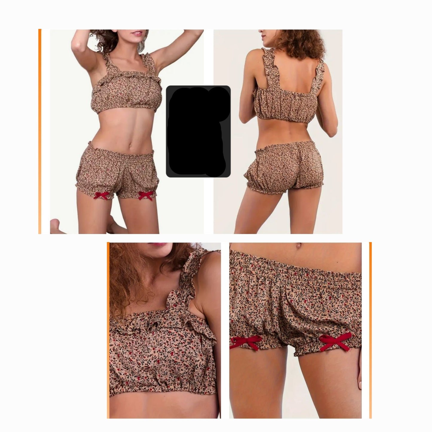 Red Bow Cheetah Short Set