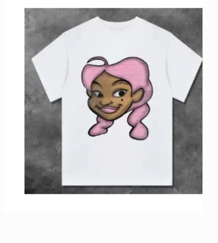 Graphic Tee Pink Pigtails