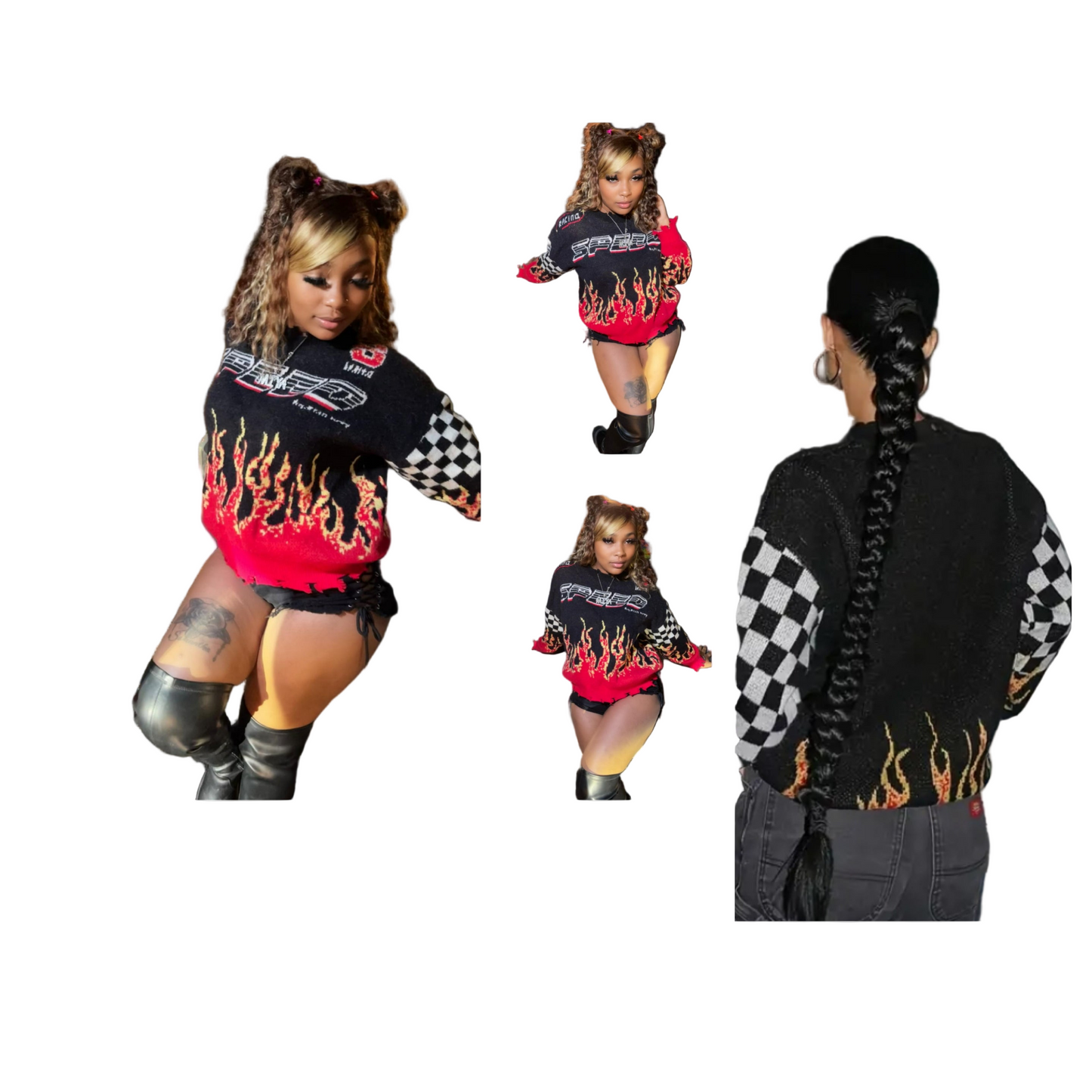 Graphic Flame Sweater