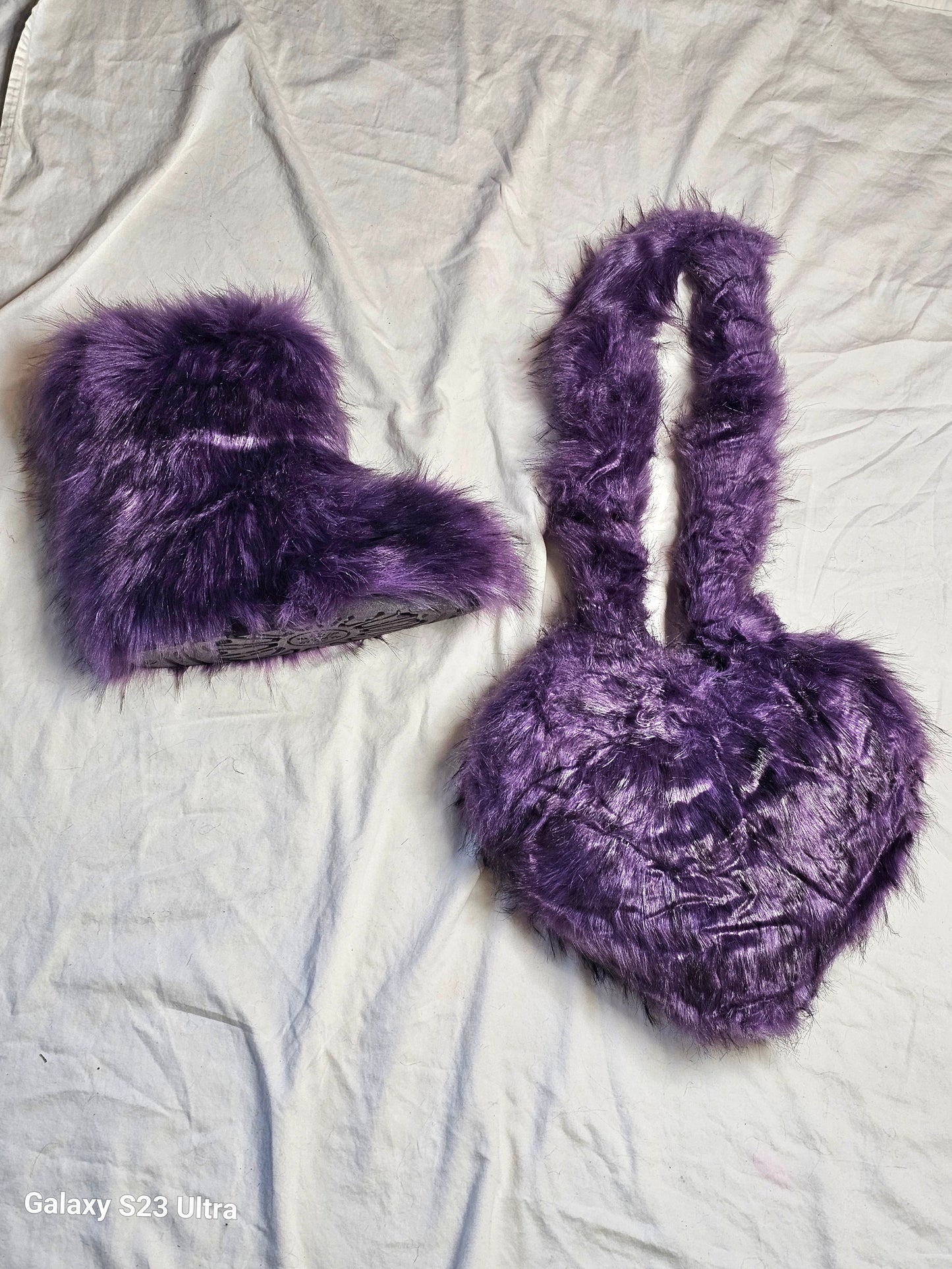 Fur Boots -Short with Purse