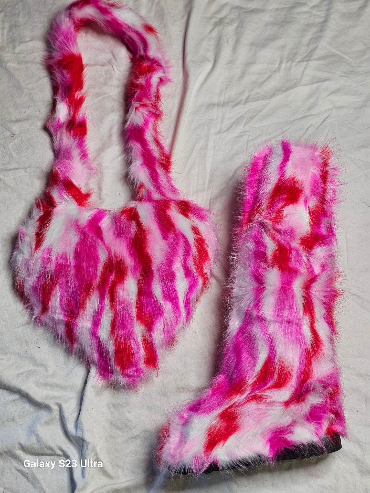 Fur Boots- Long with Purse