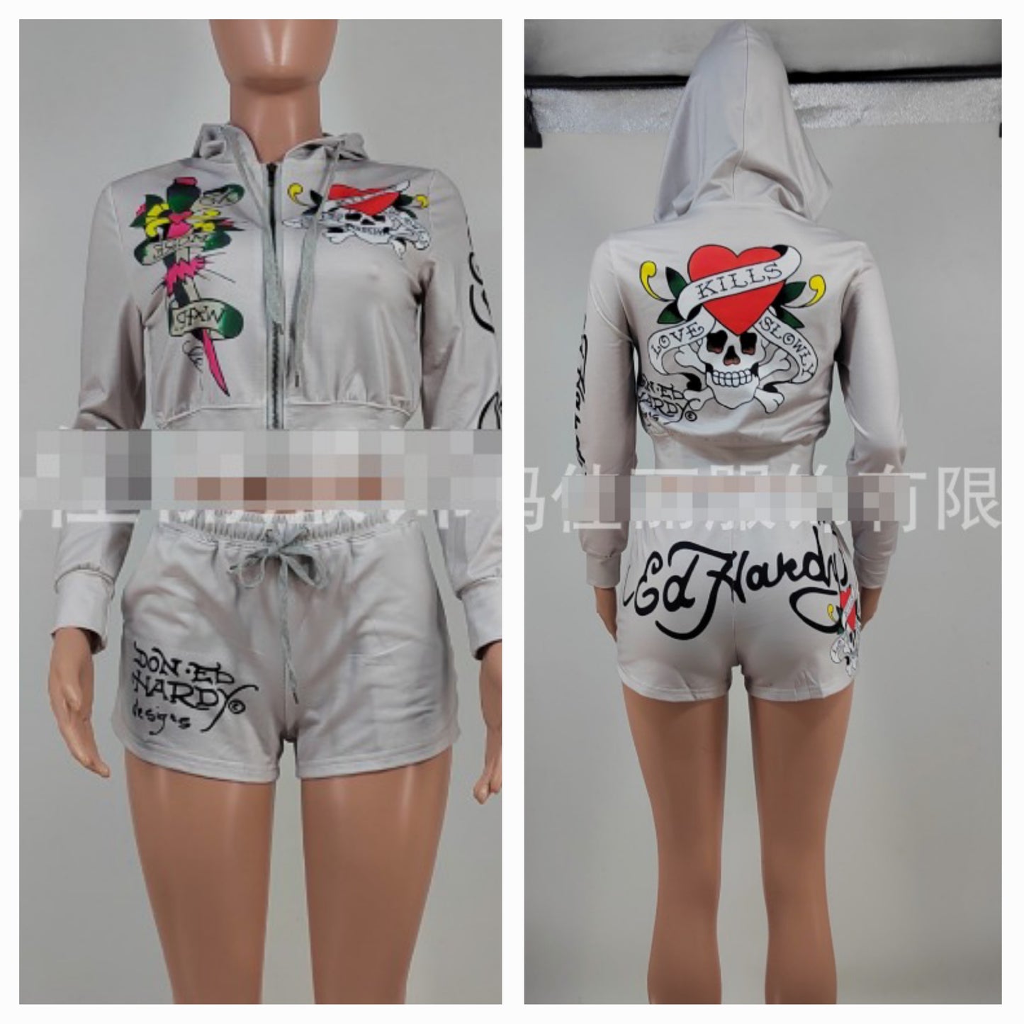 Chill - Graphic White Short Set