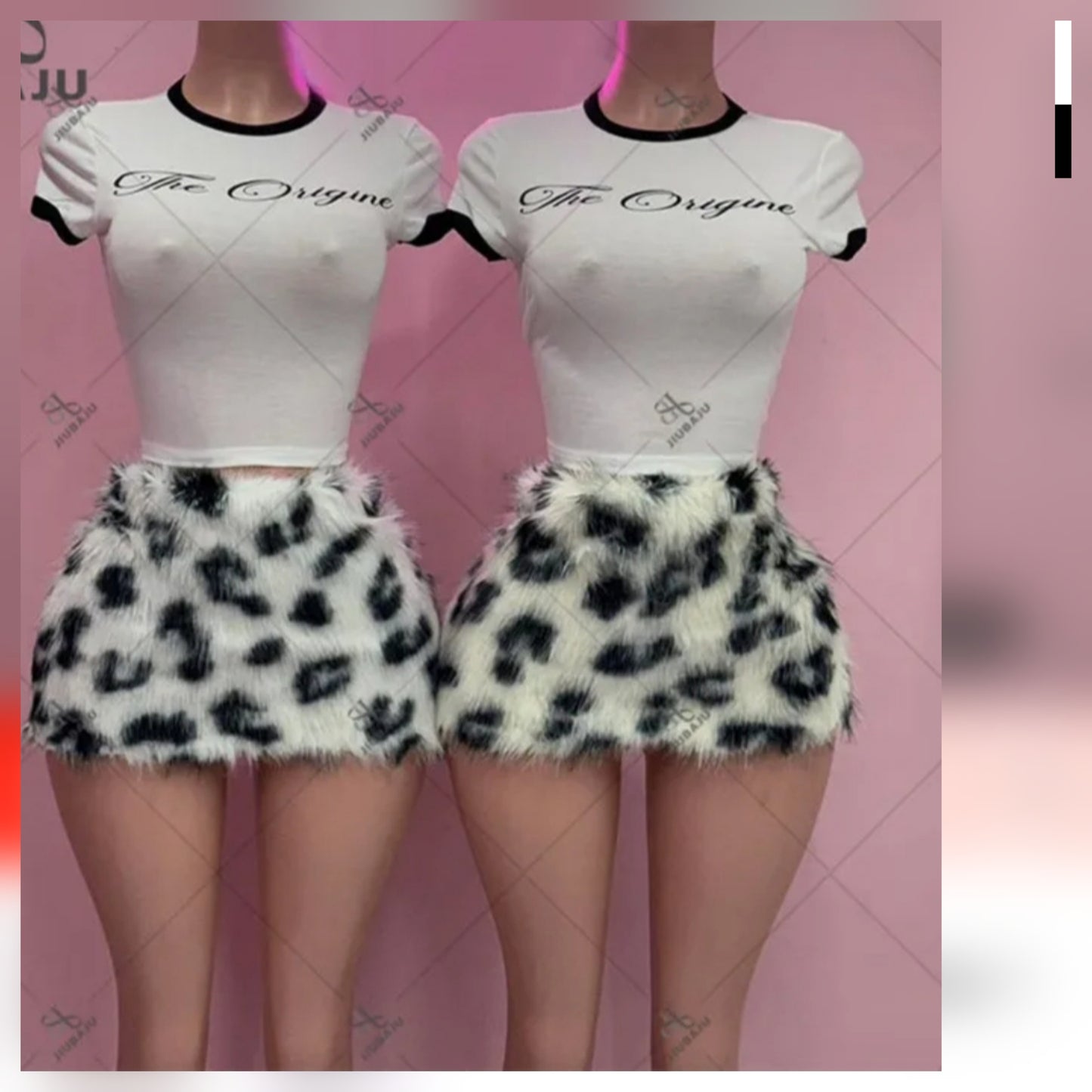 Animal SKIRT Set Graphic Tee