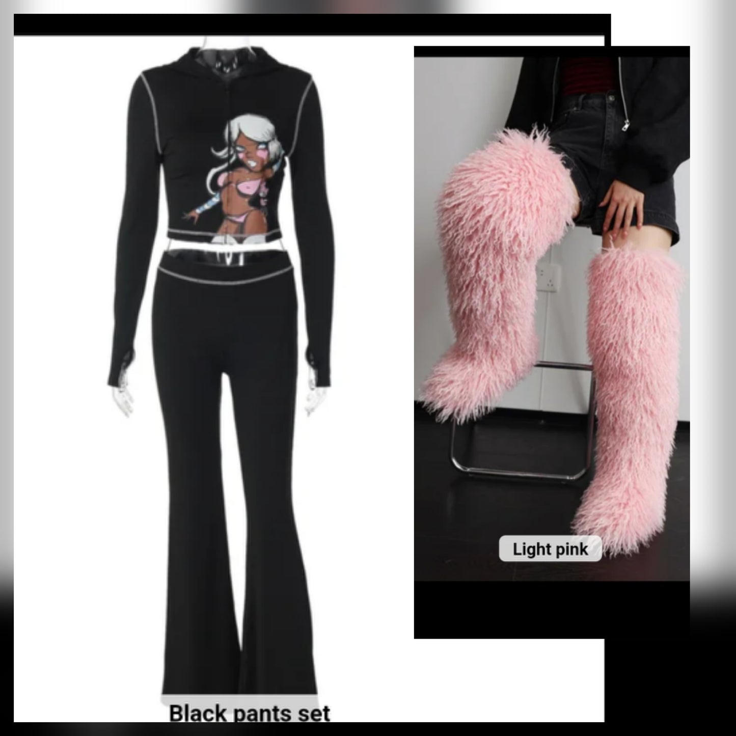 Graphic Brown Girl Chill Jumpsuit featuring a black pants set, ideal for trendy outfits.
