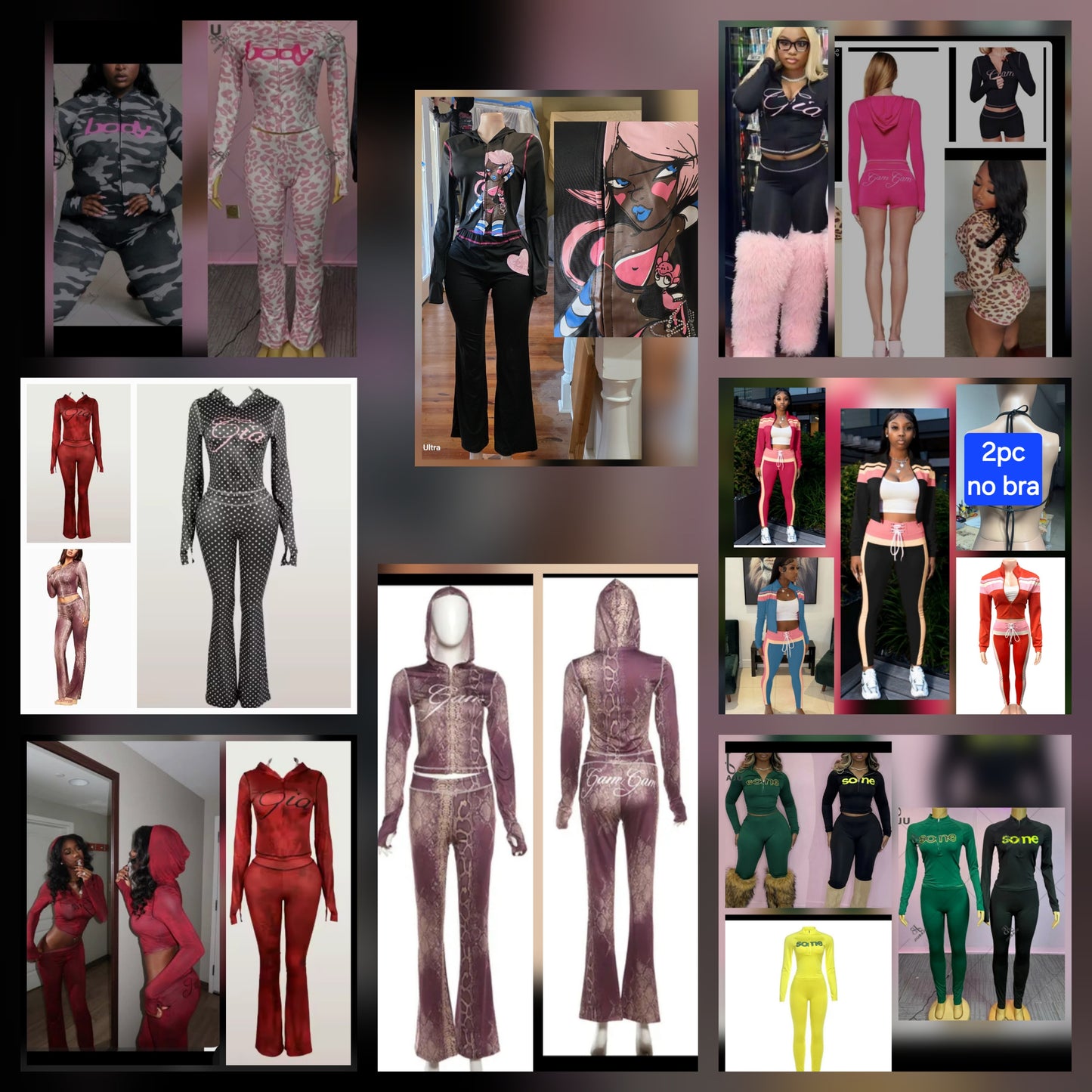 Variety of stylish outfits from the 2 pant sets sale featuring different colors and styles.