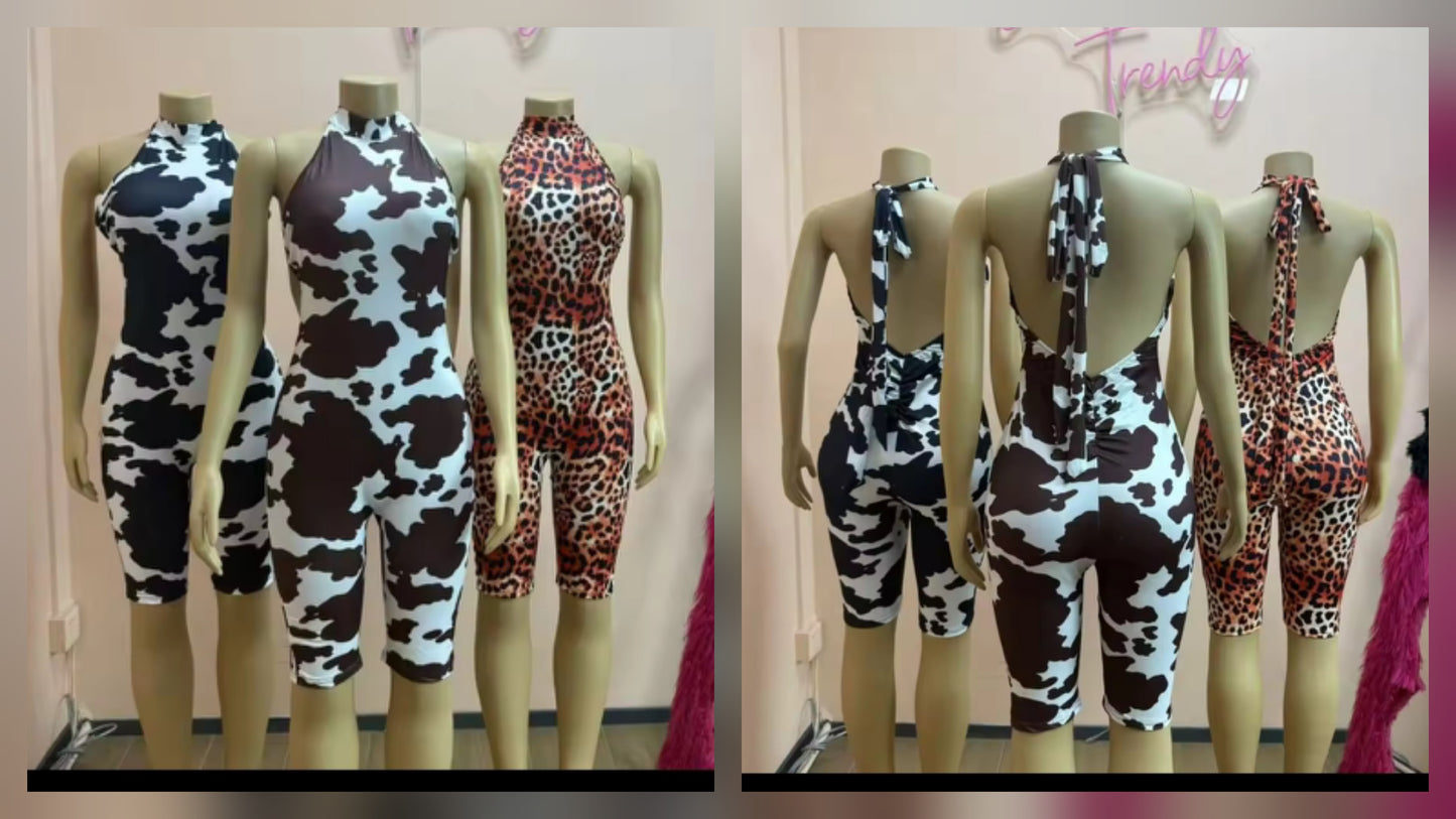 cow print jumpsuit for women