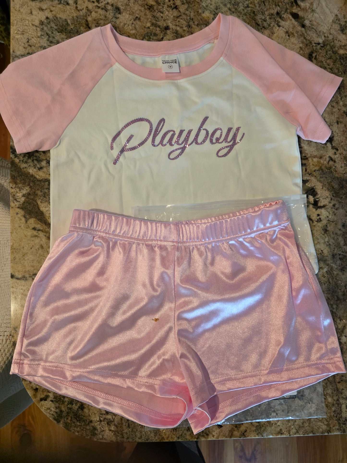 Graphic Rhinestone Short set