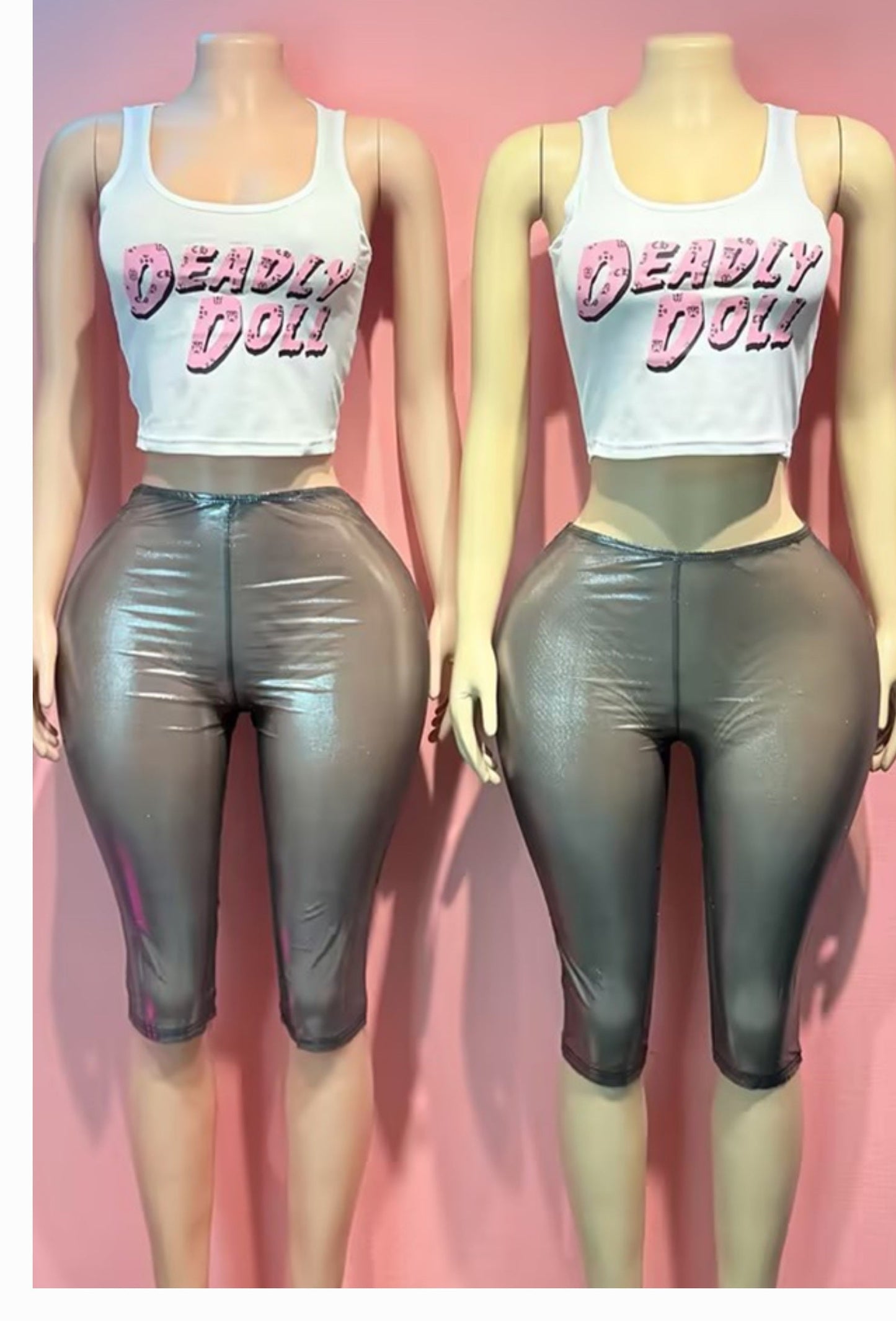 Transparent Metallic Capri Set
