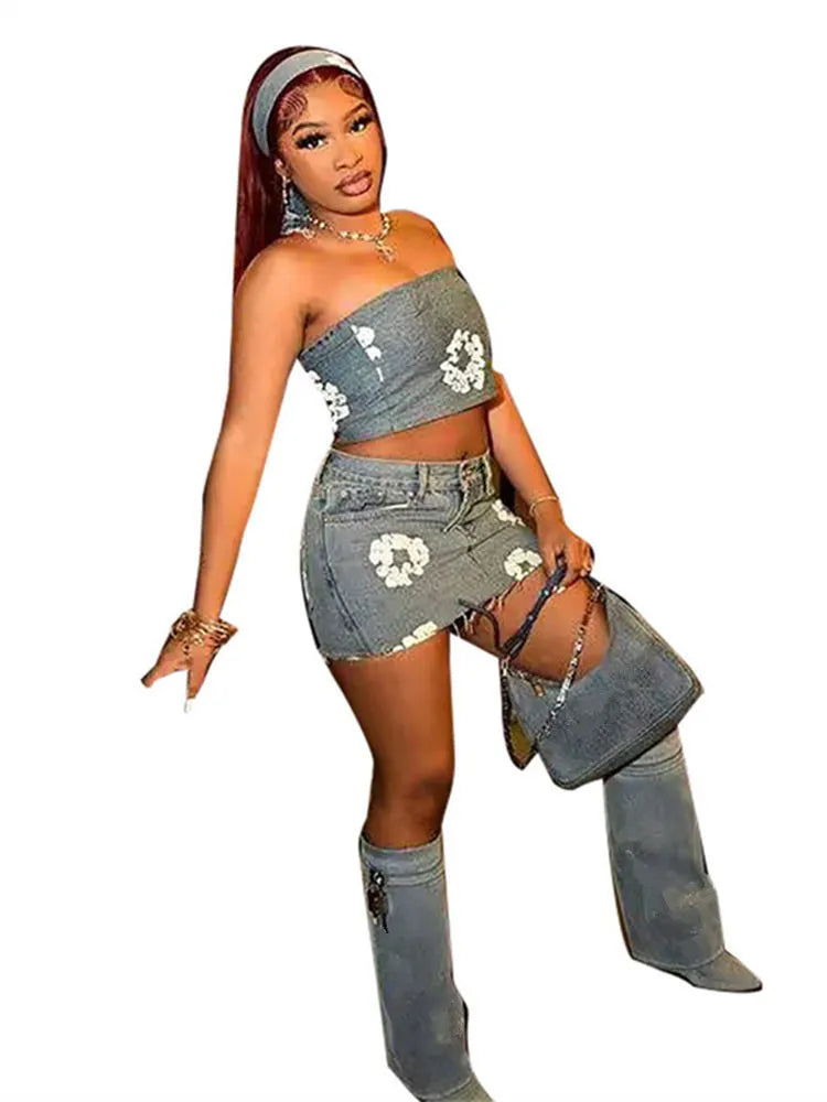 Denim Flower Set