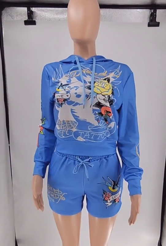 Chill GRAPHIC Hoodie Short Sets - Multiple colors