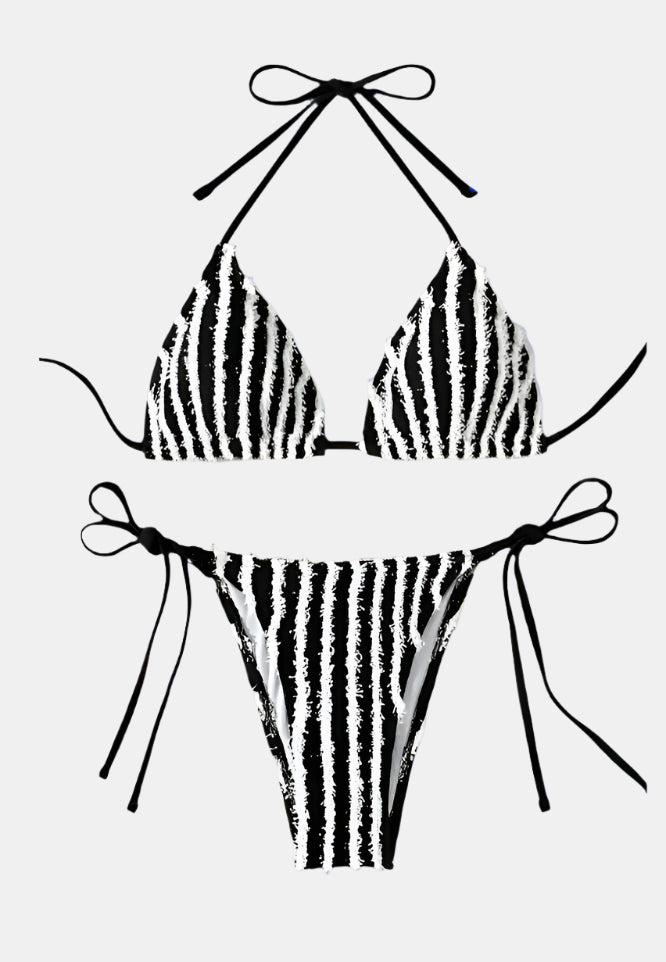 Black and white Shaggy Bikini Set