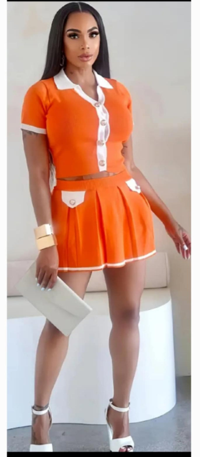 Skort Set with White Trim