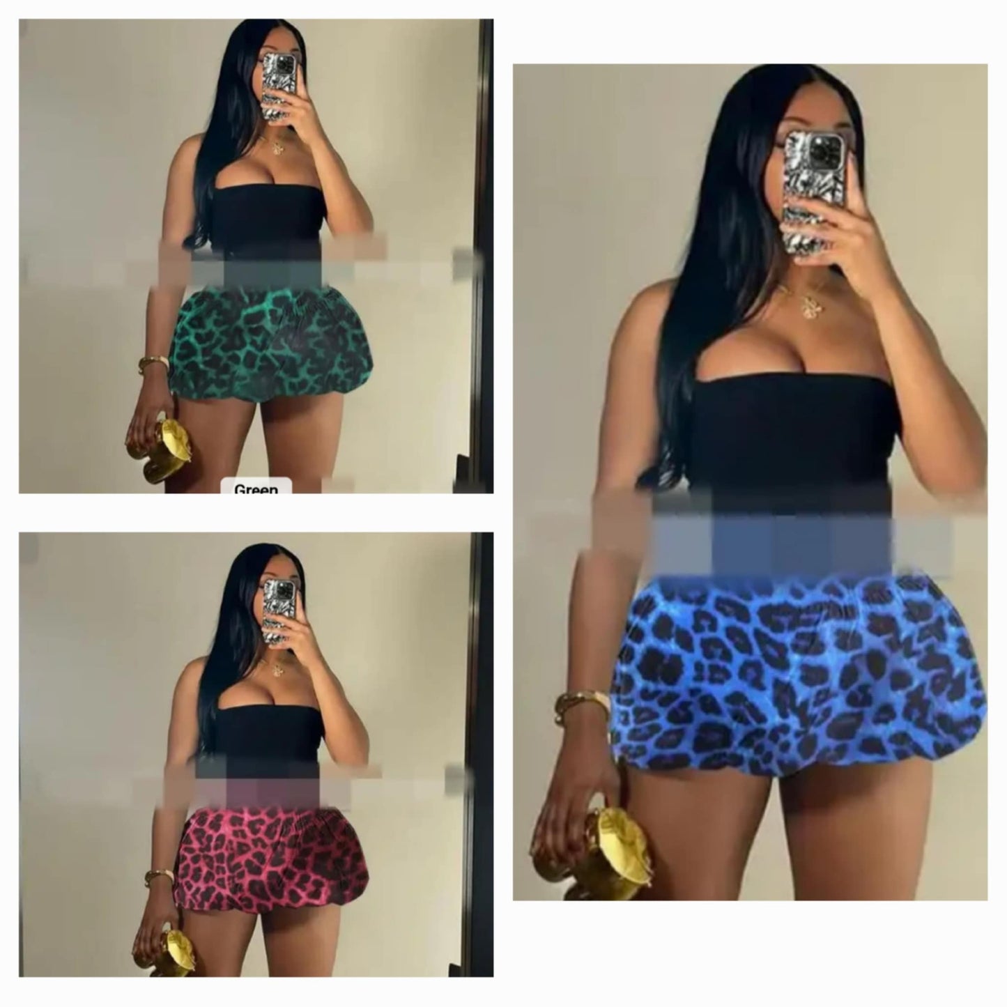 Leopard Print Balloon Skirt