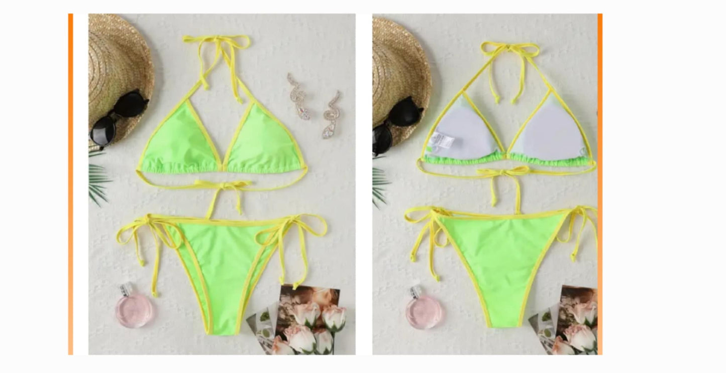 Bikini with Trim Contrast - Yellow