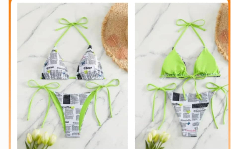 Bikini with Trim Contrast - Yellow