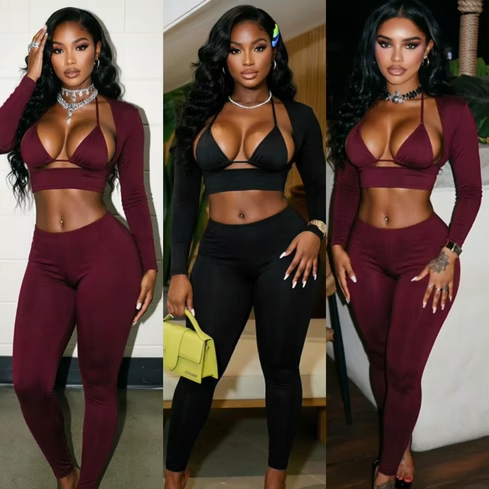 3pc Bikini Top Pant set