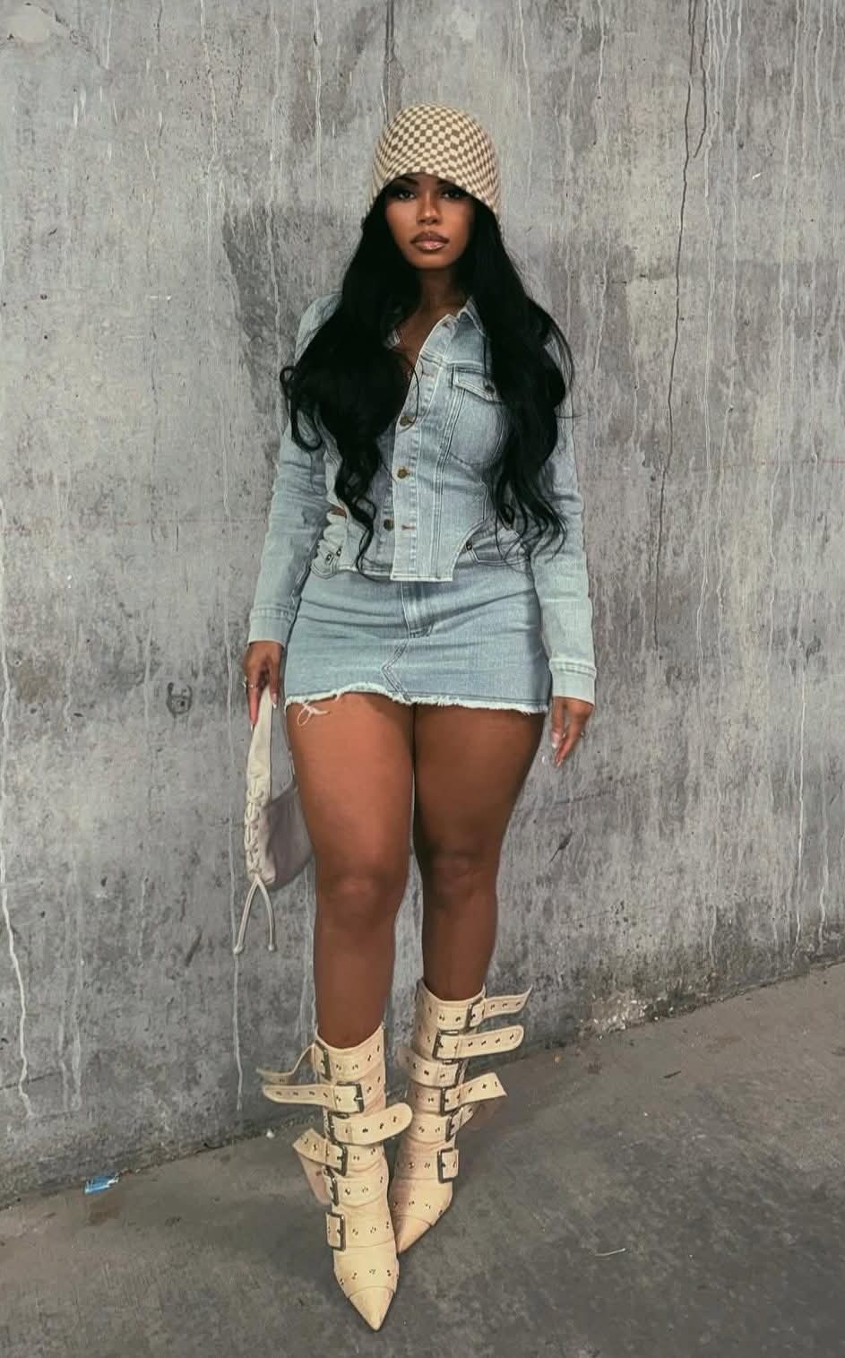 Denim Skirt Set
