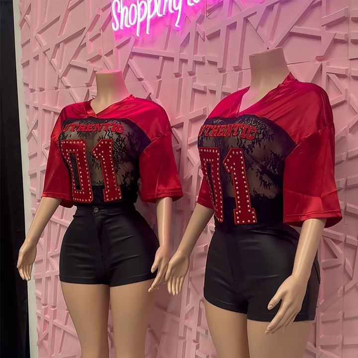 Rhinestone Cheetah Mesh Jersey - Various Colors