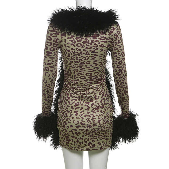 Thick FUR look Cheetah Dress