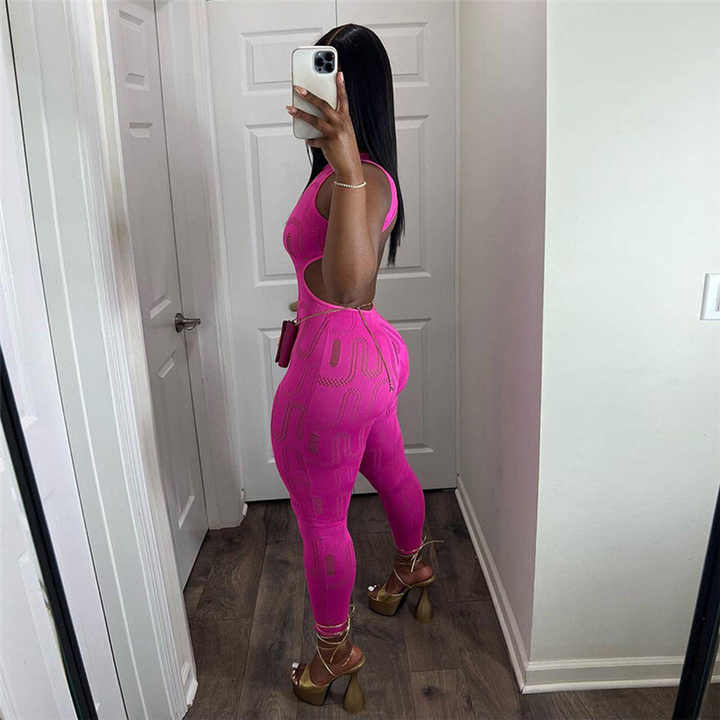 Backless Hollow Out Jumpsuit
