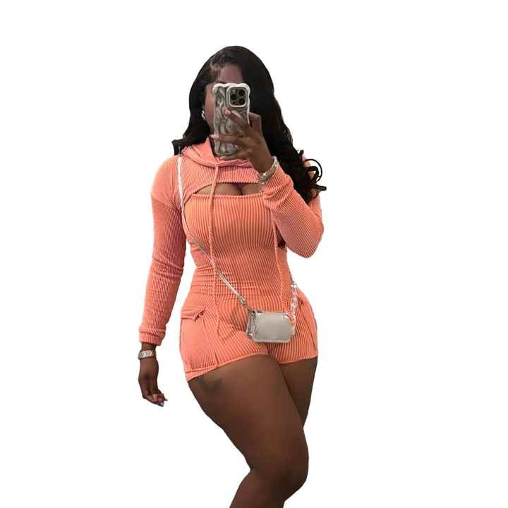 Textured 2PC Romper set with Shrug