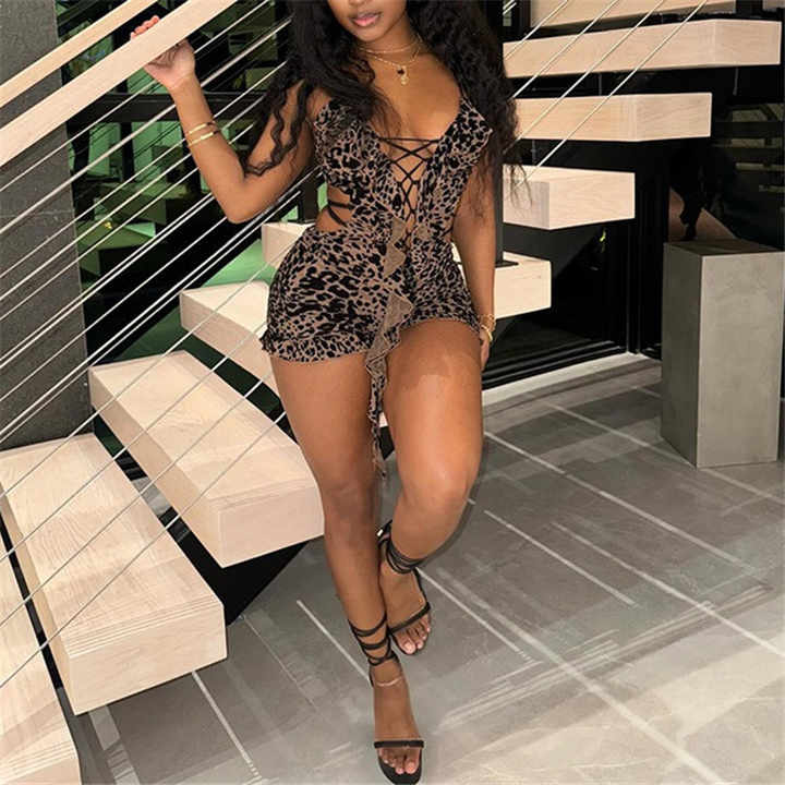 Ruffle Cheetah Romper
