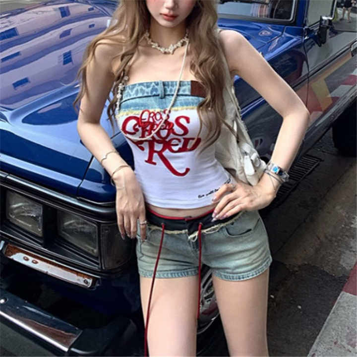Denim Graphic Short Set