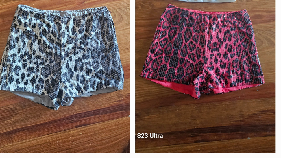 Sequin Cheetah Shorts - PINK SILVER BROWN