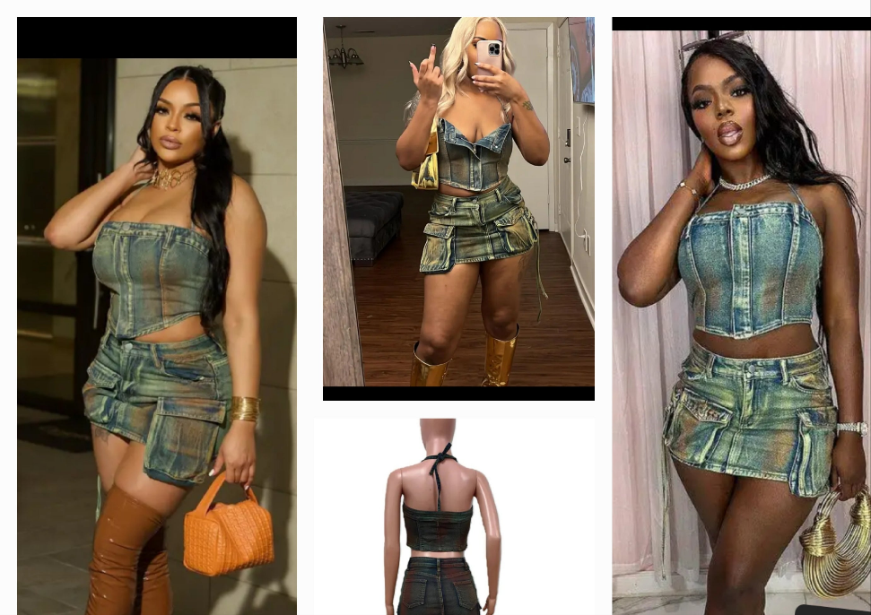 Denim Set - TOP ( bottom available)