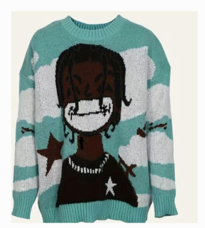 Graphic Sweater Black / Green
