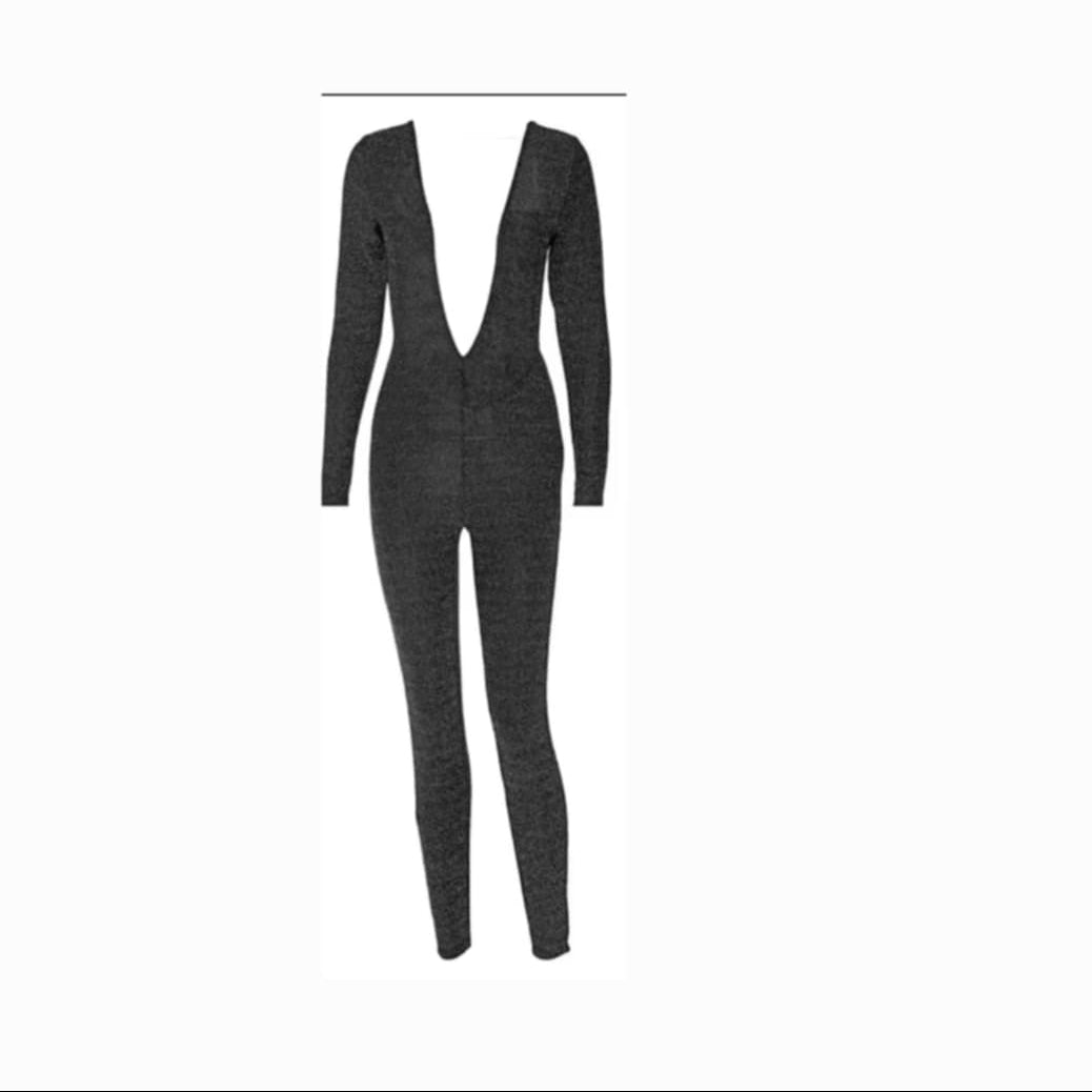 Plunge V neck Backout Jumpsuit