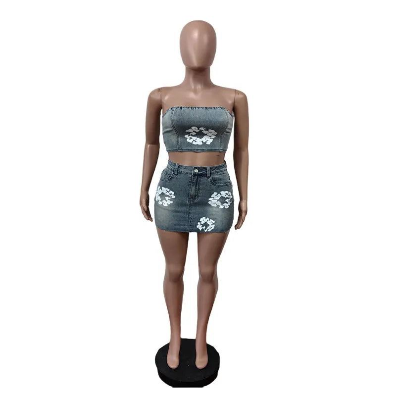 Denim Flower Set