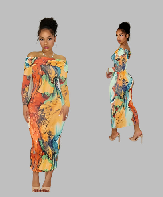 Long Sleeve Off Shoulder Dress