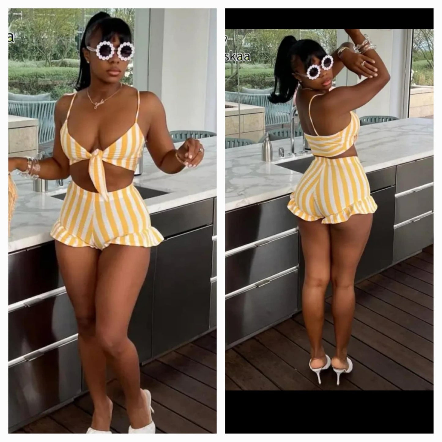 Stripe Short Set