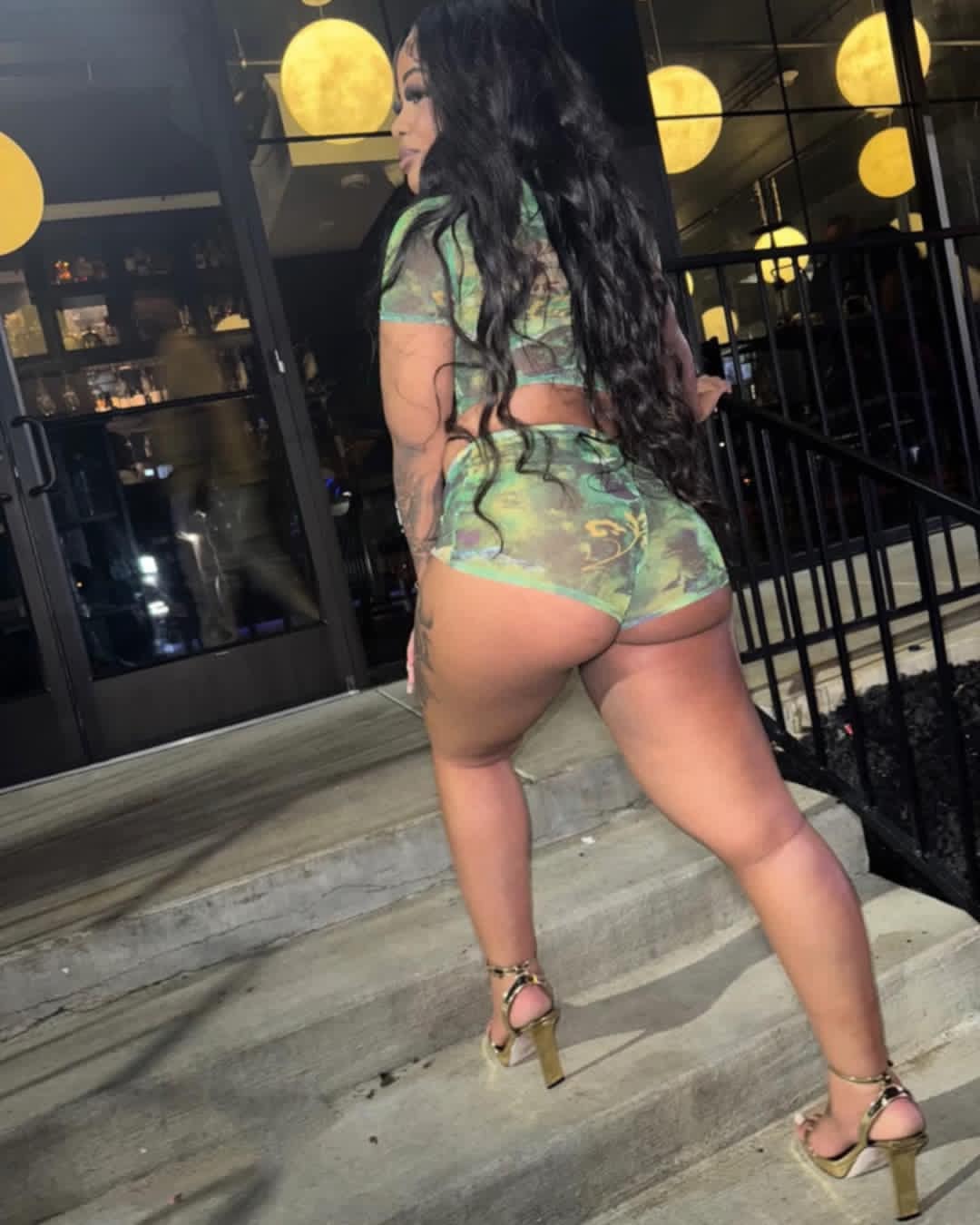 Mesh Floral Short Set