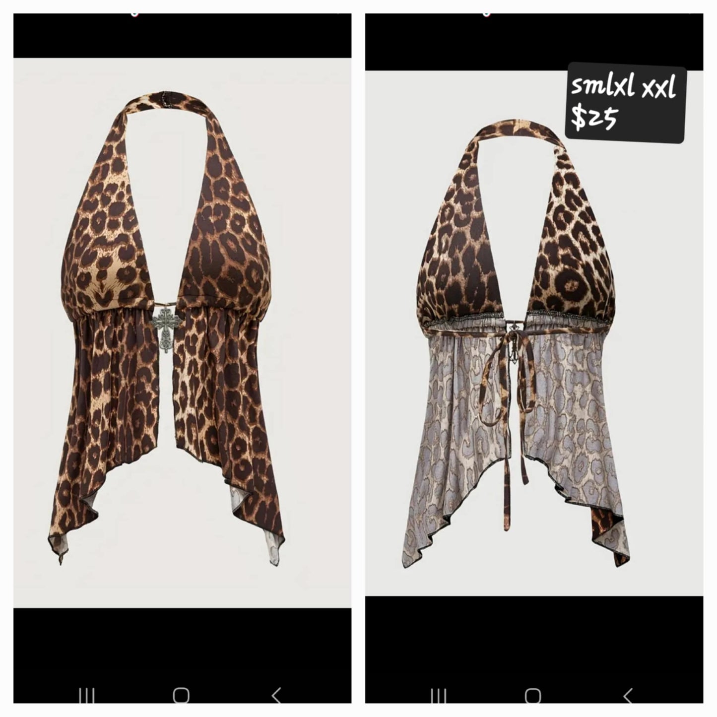 Cheetah Backless Halter Top