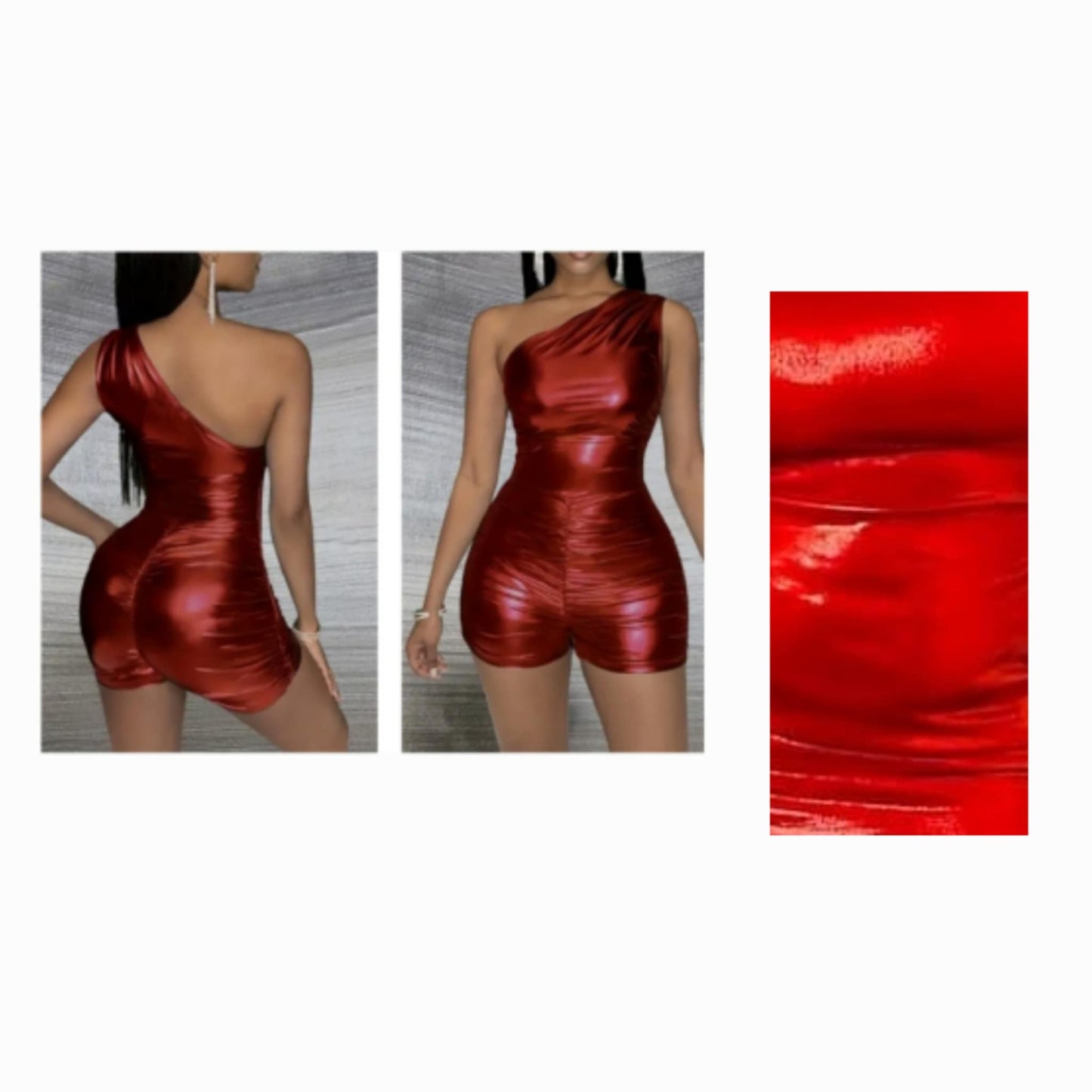 Rouged Metallic Romper