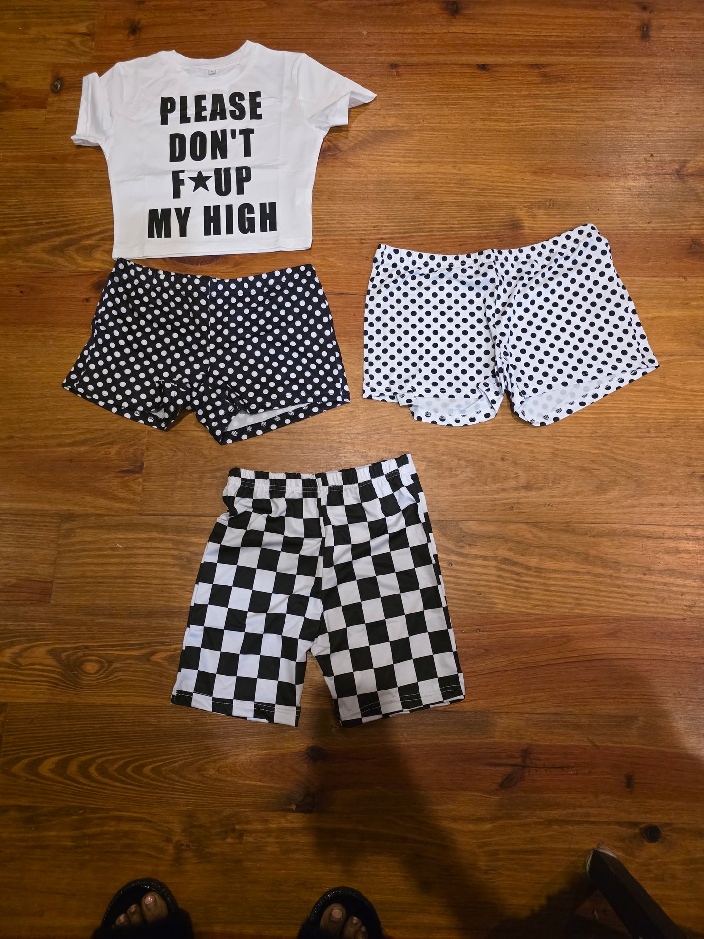 High Polka Dot Sassy Graphic short set