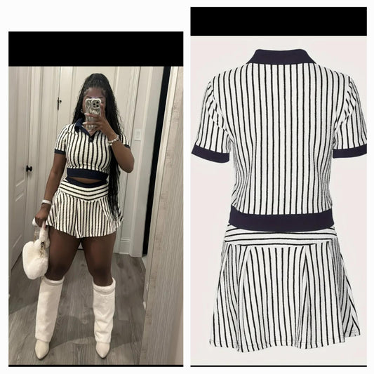 Stripe Skirt Set