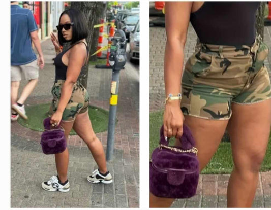 Camo Shorts Raw hem