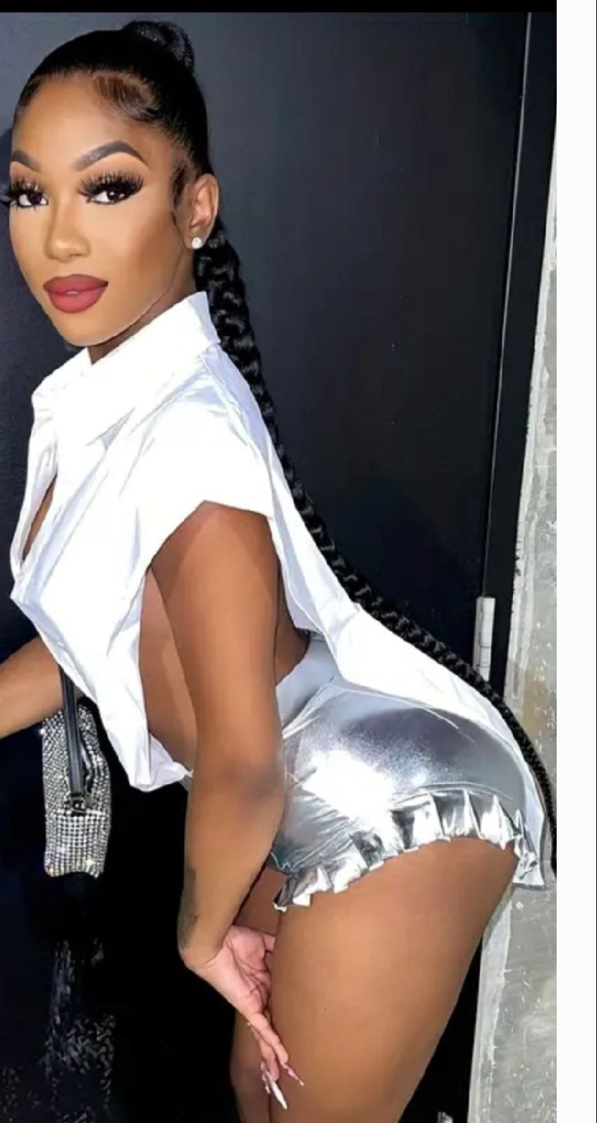Metallic Ruffle Shorts