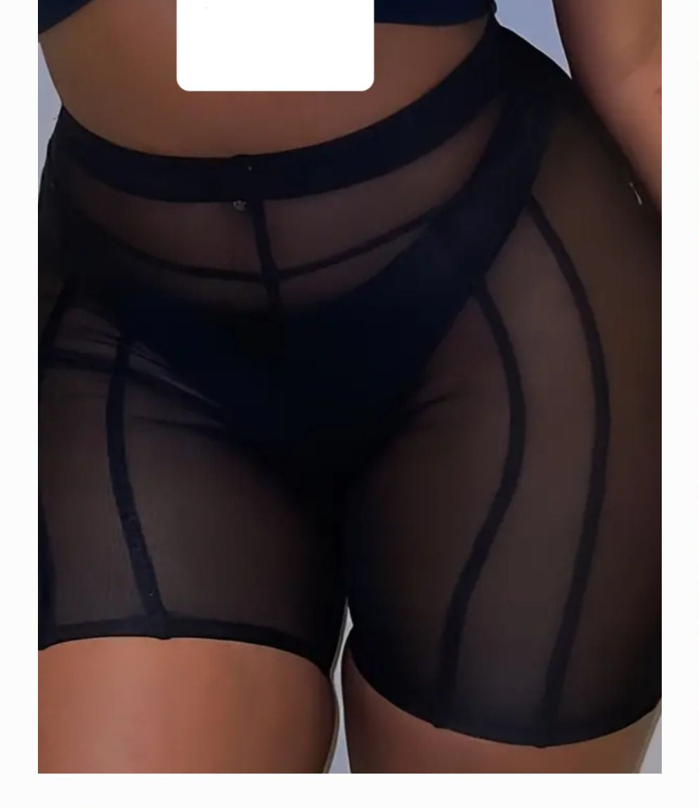 Mesh Seam Shorts - Pink/White/Black