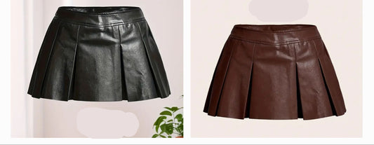 Faux Leather Mini SKORT