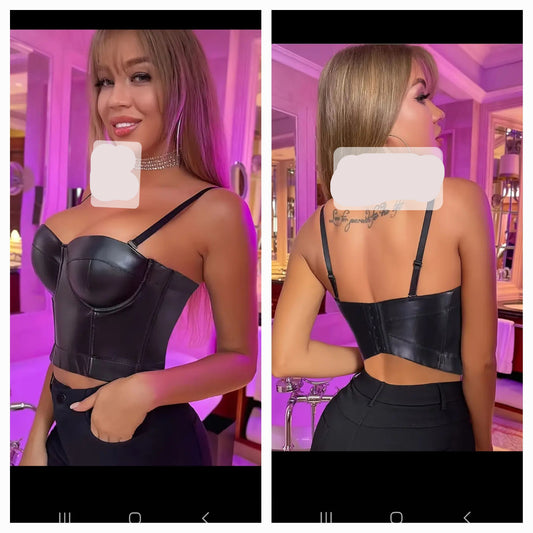 Faux Leather Corset