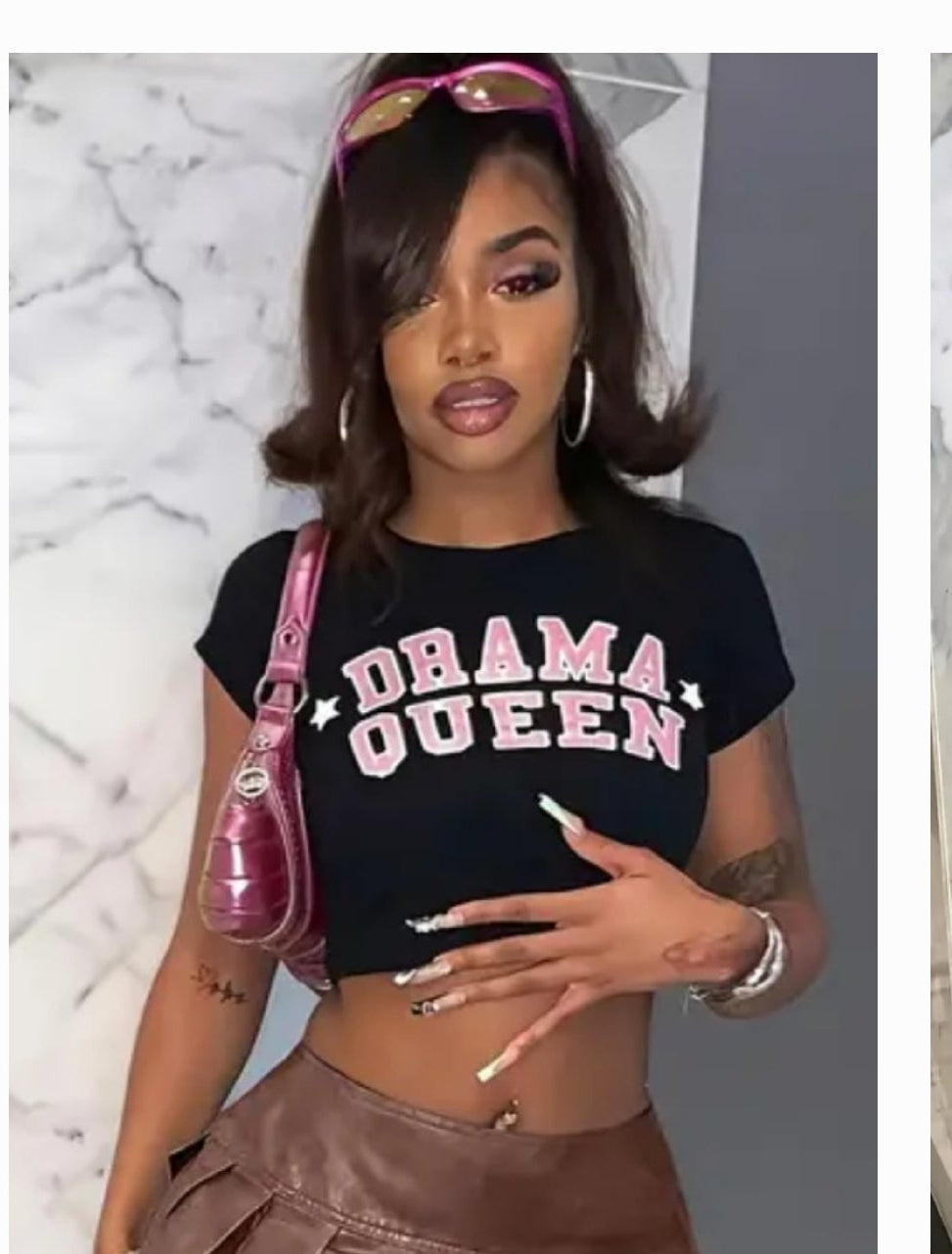 Pink Crop Top Drama Queen