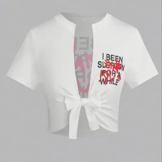 Crop Tie Graphic Tee